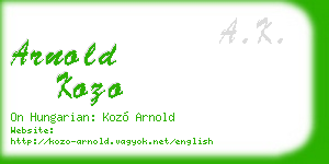 arnold kozo business card