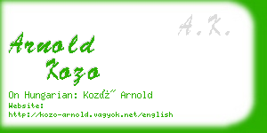 arnold kozo business card